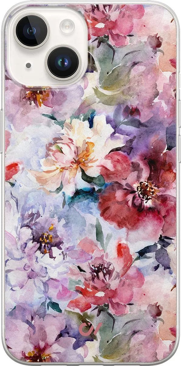 Casevibes iPhone 14 Hoesje Bloemen Acryl