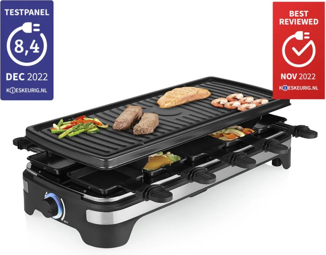 Princess Gourmetstel XL 162650 Raclette - 10 Personen - 1500W - Zwart