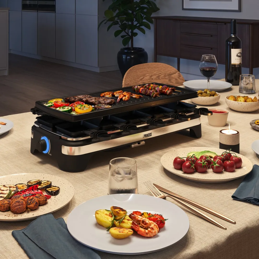 Princess Gourmetstel XL 162650 Raclette - 10 Personen - 1500W - Zwart