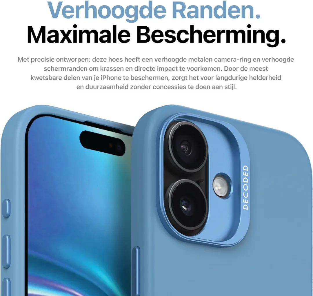 Decoded Siliconen Hoesje iPhone 16 Plus - Air Blauw - D25IPO16PLBCS9AE