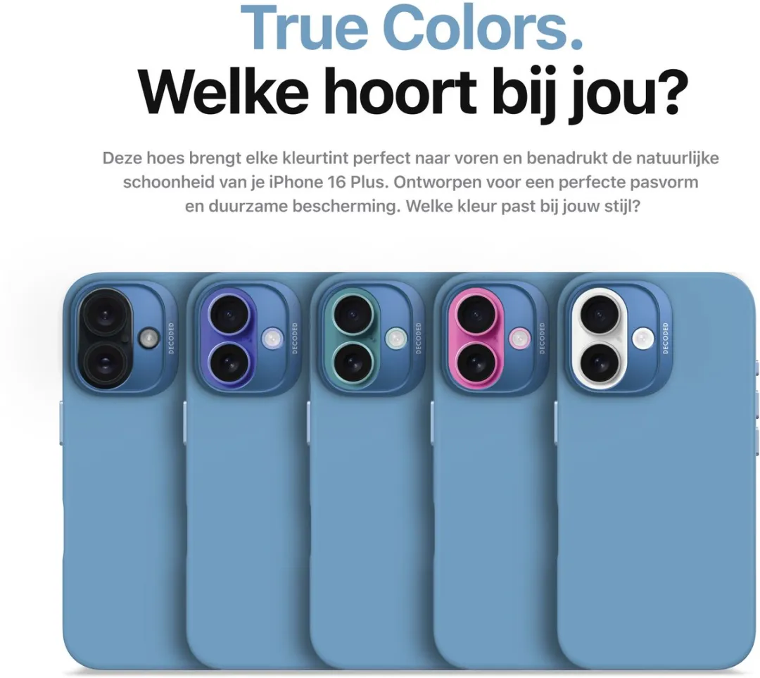 Decoded Siliconen Hoesje iPhone 16 Plus - Air Blauw - D25IPO16PLBCS9AE - afbeelding 6 van 6