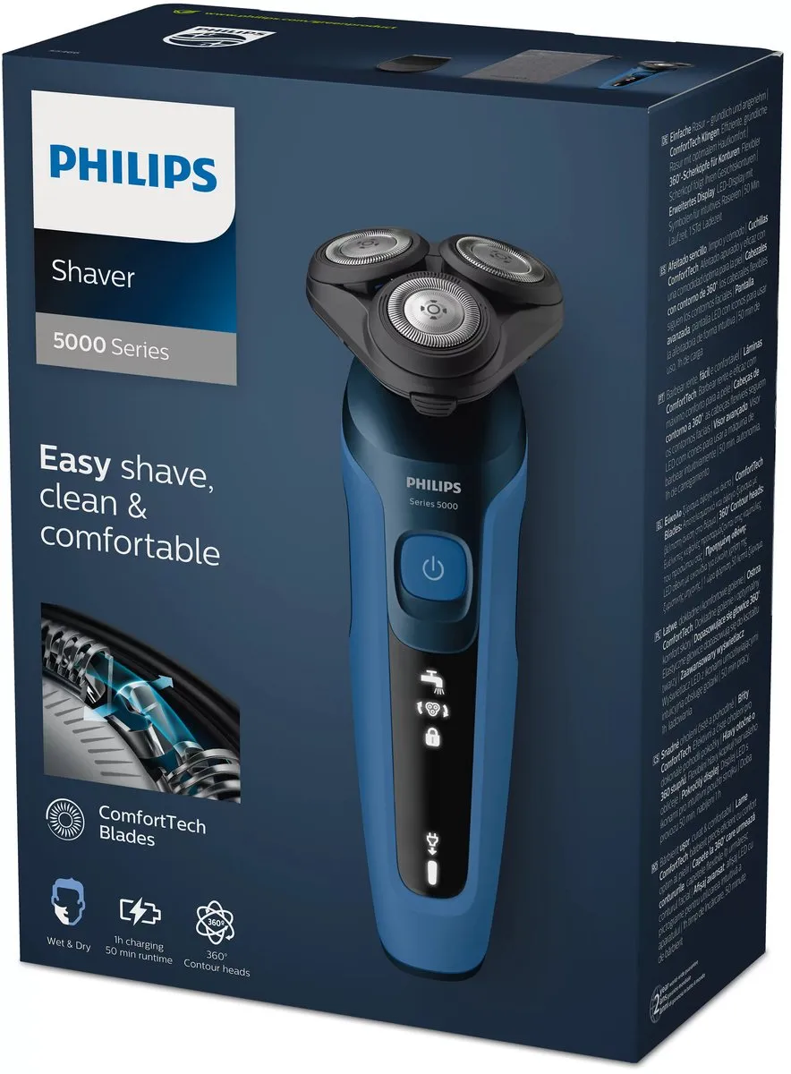 Philips Series 5000 S5466/18 Scheerapparaat - 3 Mesjes - Zwart/Blauw - afbeelding 6 van 6