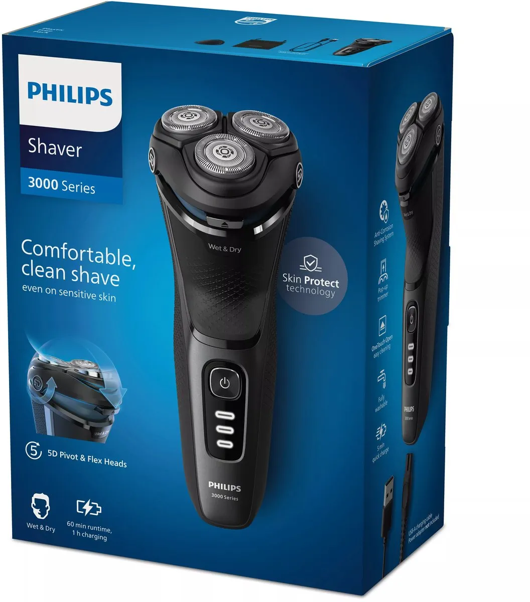Philips S3244/12 Roterend Scheerapparaat - 3 Mesjes - Zwart