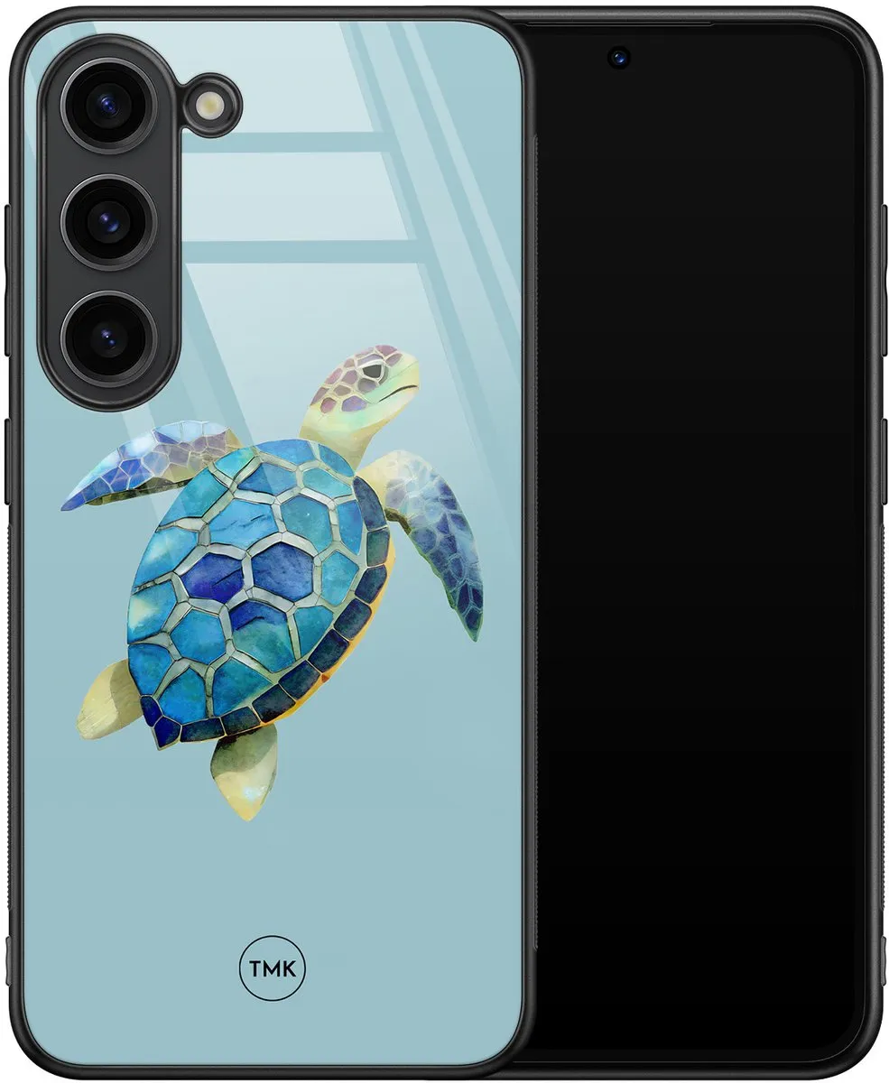 Casevibes Hoesje Samsung Galaxy S23 Schildpad - Blauw - TPU Glossy
