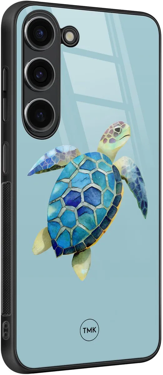Casevibes Hoesje Samsung Galaxy S23 Schildpad - Blauw - TPU Glossy