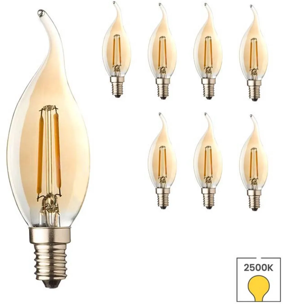 Lybardo E14 LED Kaarslamp 8-pack