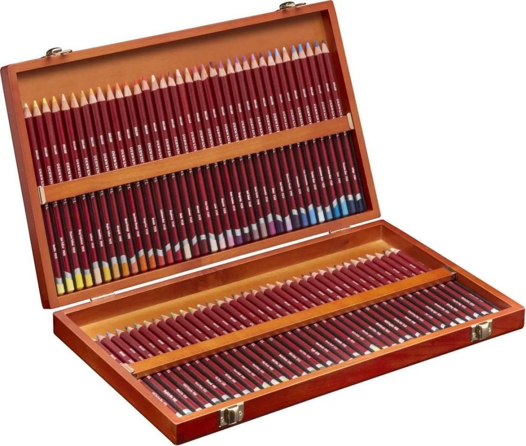 Derwent Pastelpotloden Set 72 Stuks - Houten Kist