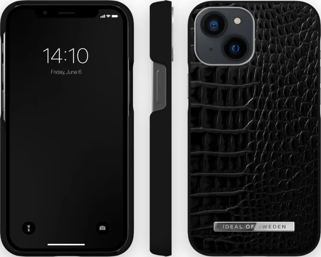 iDeal of Sweden Atelier Case iPhone 13 Mini Neo Noir Croco Silver - afbeelding 2 van 3