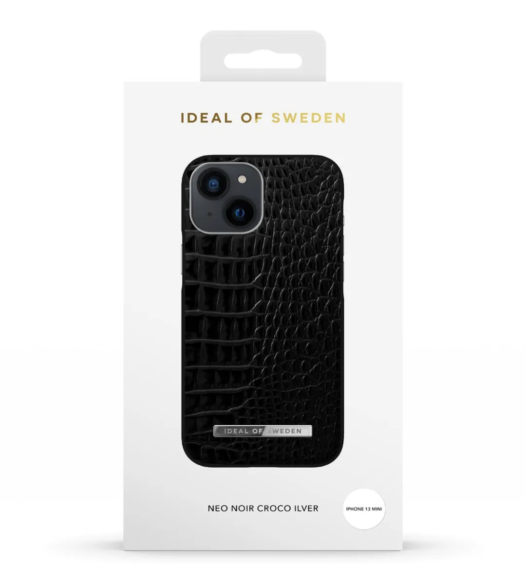 iDeal of Sweden Atelier Case iPhone 13 Mini Neo Noir Croco Silver - afbeelding 3 van 3