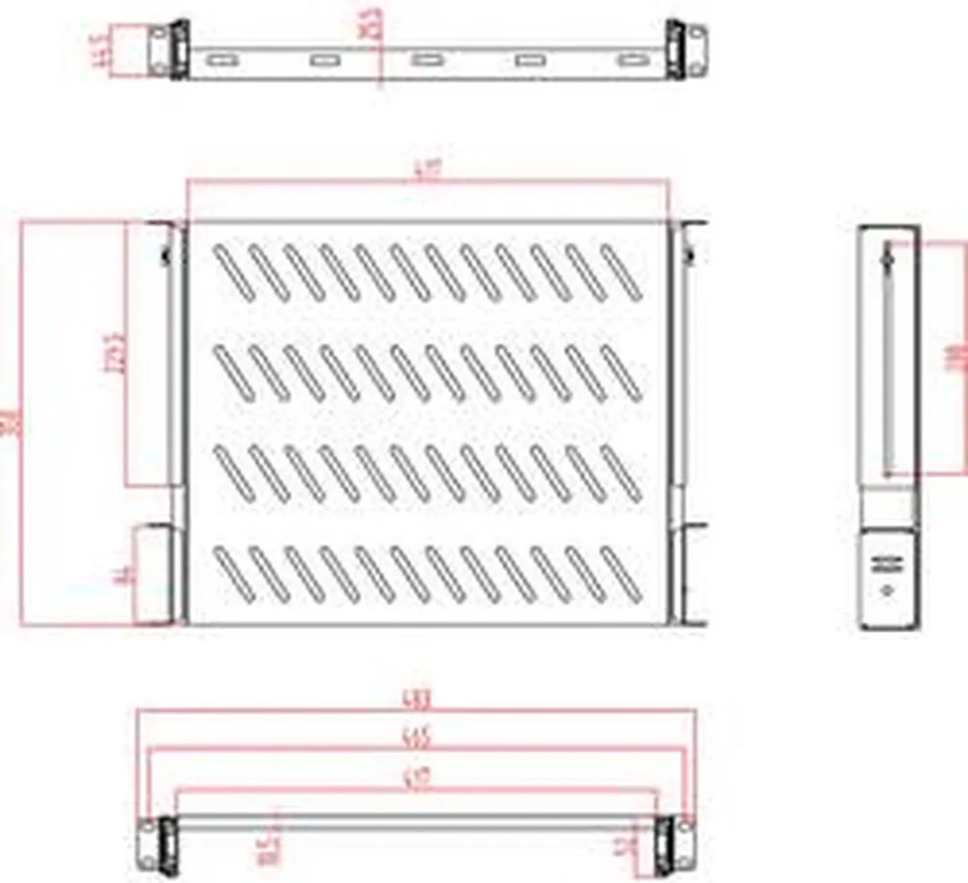 Renkforce RF-3432148 Apparaatbodem 19" - 1 HE - Zwart