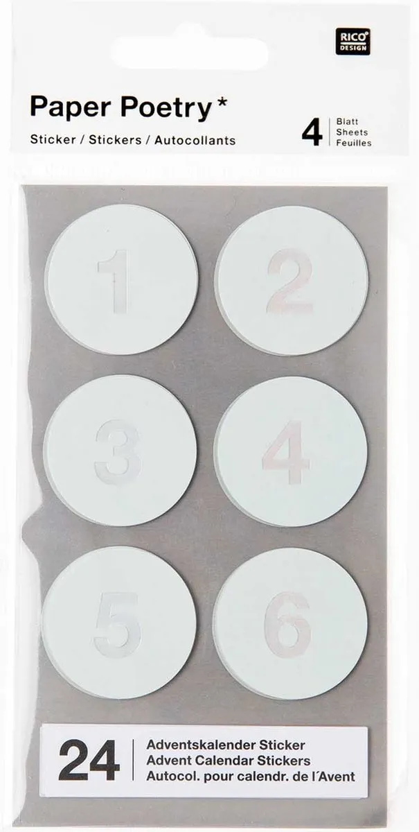 Rico Design Paper Poetry Adventskalender Stickers Mint