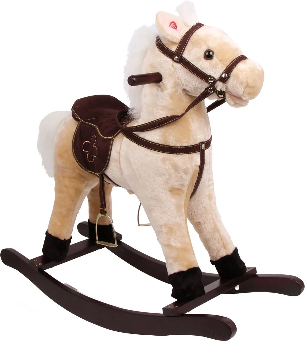 Small Foot Houten Schommelpaard Pluche Shaggy 4101