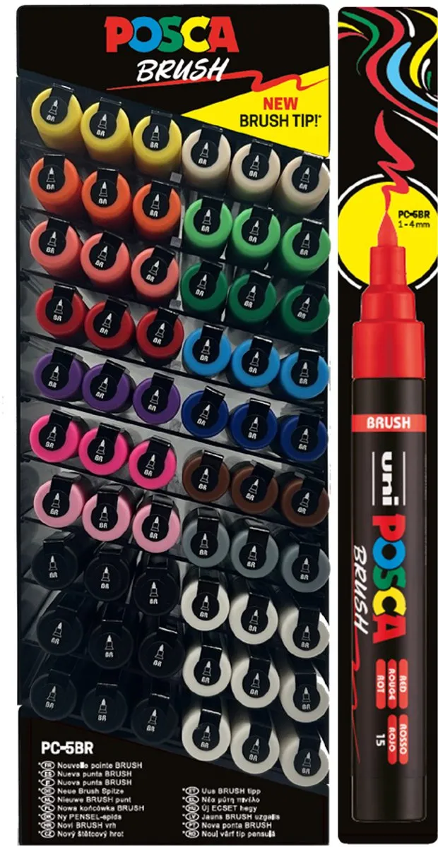 Creativ Company Tekstielstiften Posca 01 - 6 Stuks - Lichtgeel/Rood/Rozerood/Blauw/Lichtgroen/Donkergroen