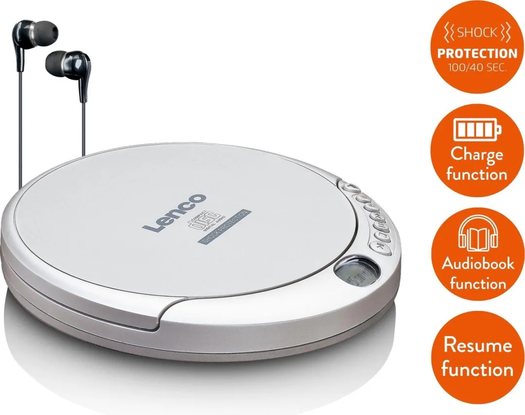 Lenco CD-201SI Discman - Zilver