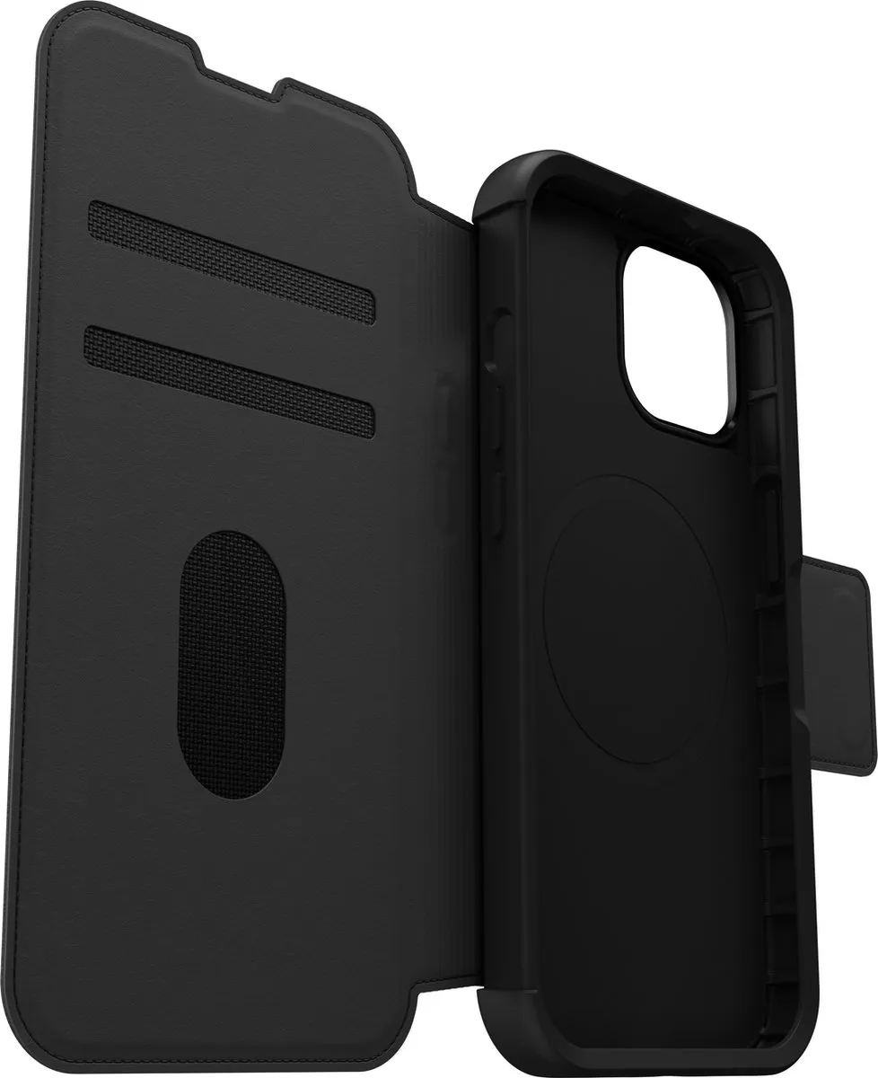 OtterBox Strada Hoes iPhone 15 - Echt Leer - 77-93572 - Zwart