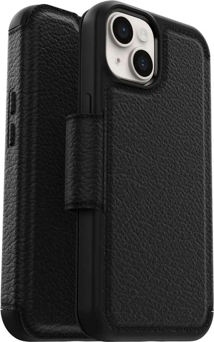 OtterBox Strada Hoes iPhone 15 - Echt Leer - 77-93572 - Zwart