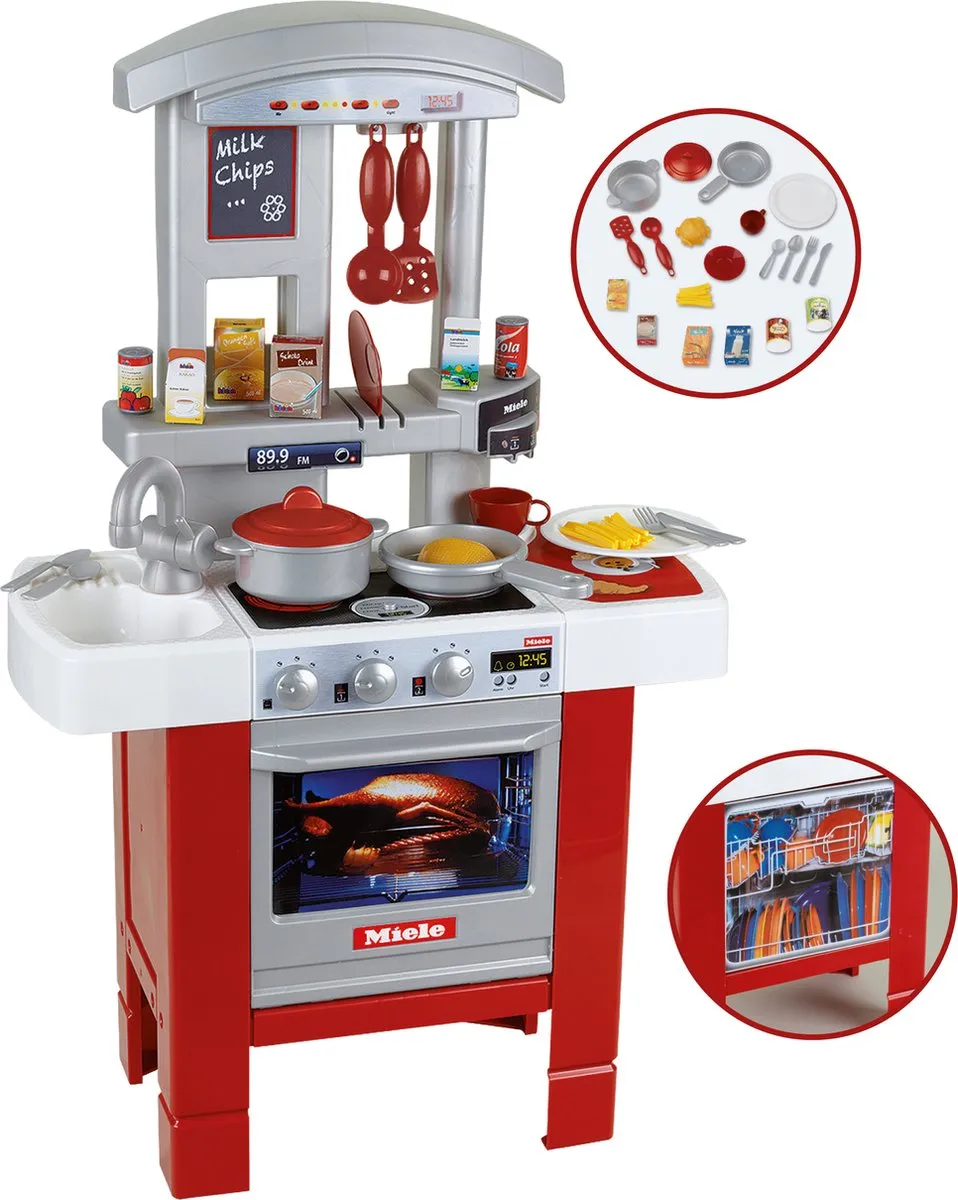 Klein Toys Miele Starter Keuken - Rood Grijs