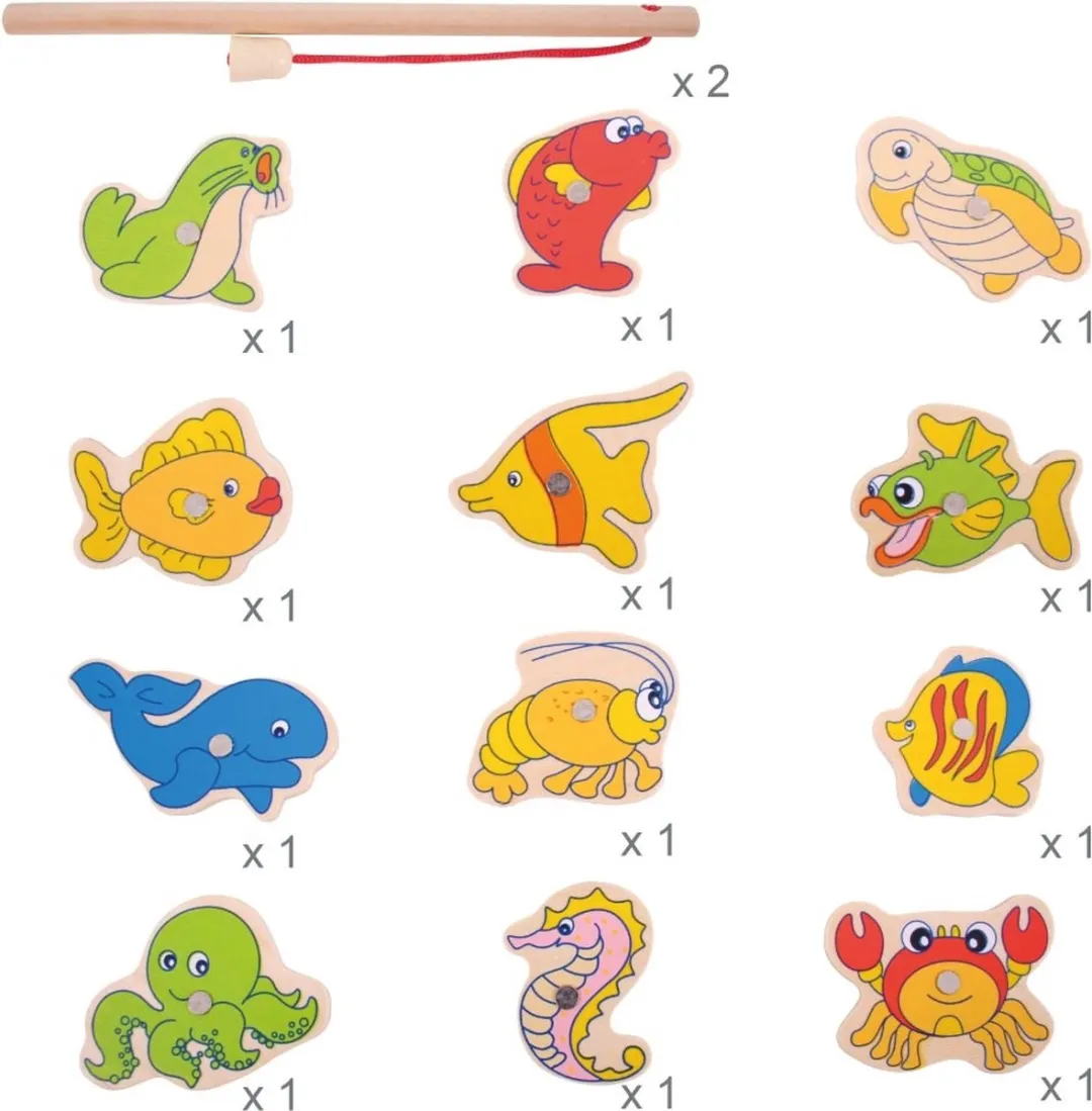 BIGJIGS Visspel Magnetisch Houten Speelgoed BJ735 - Multicolor
