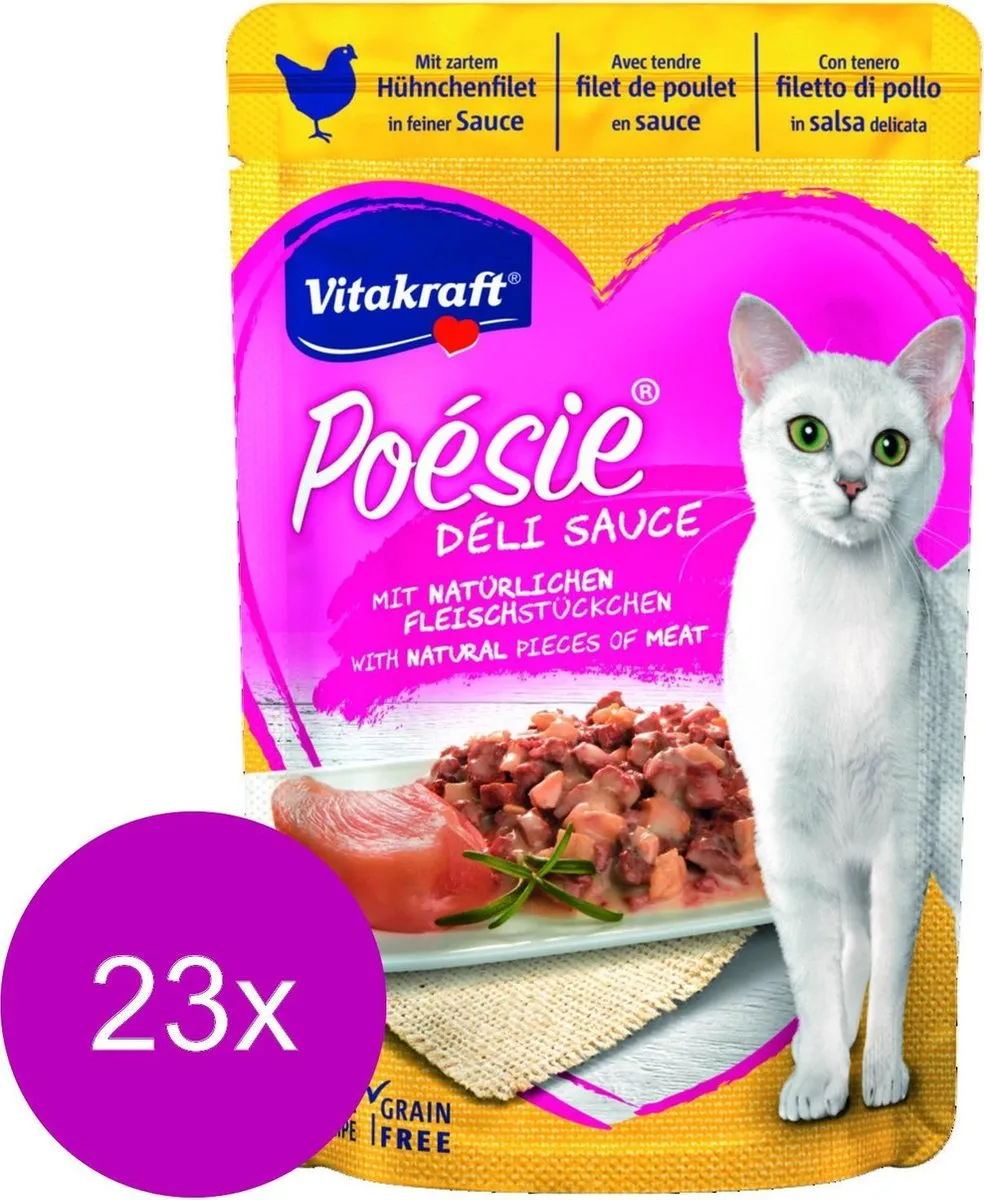 Vitakraft Poesie Deli Sauce Kip 85g - 23 Stuks