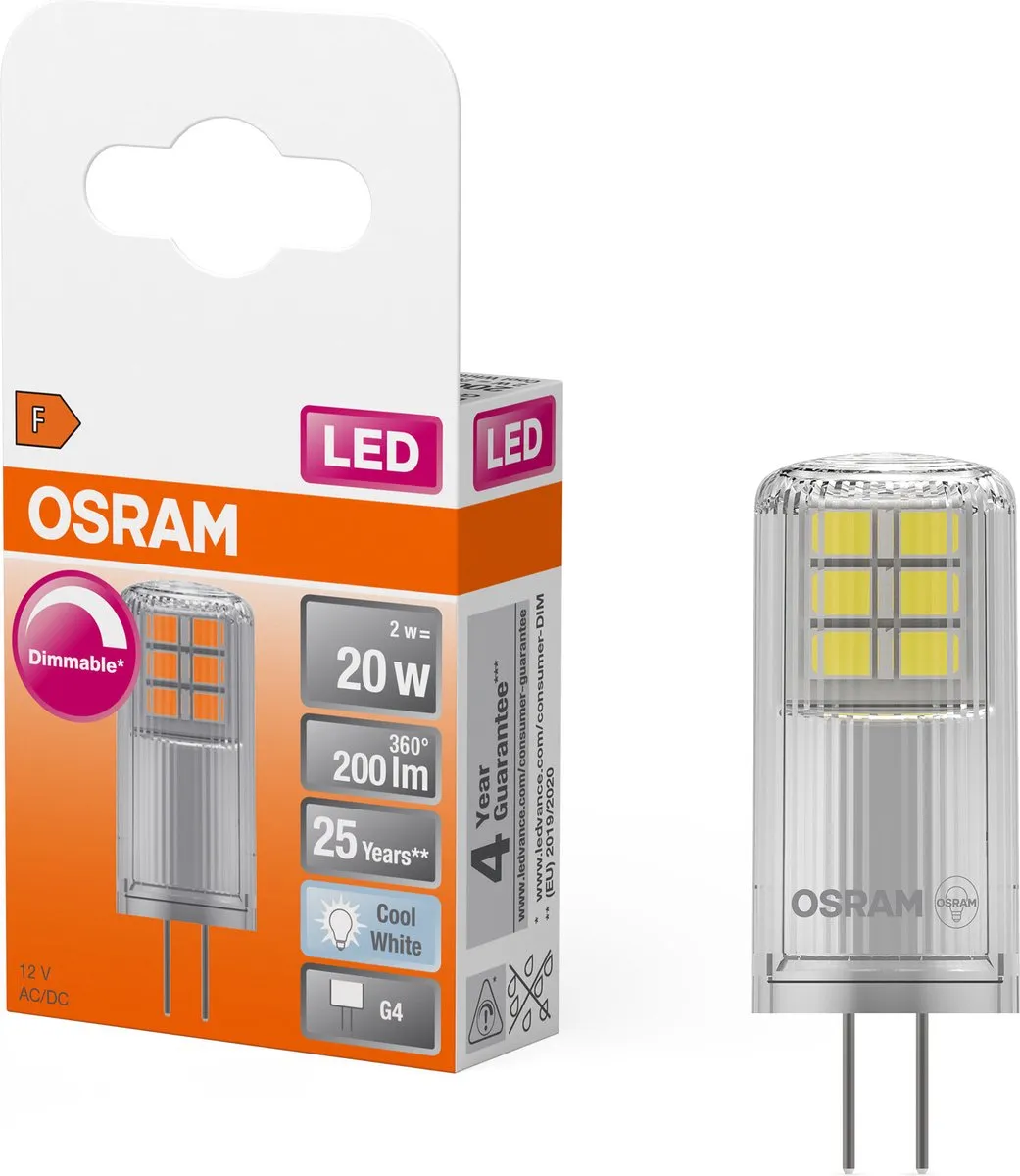 Osram Special Pin CL 20 LED Lamp G4 2W 200lm Koelwit - afbeelding 6 van 6