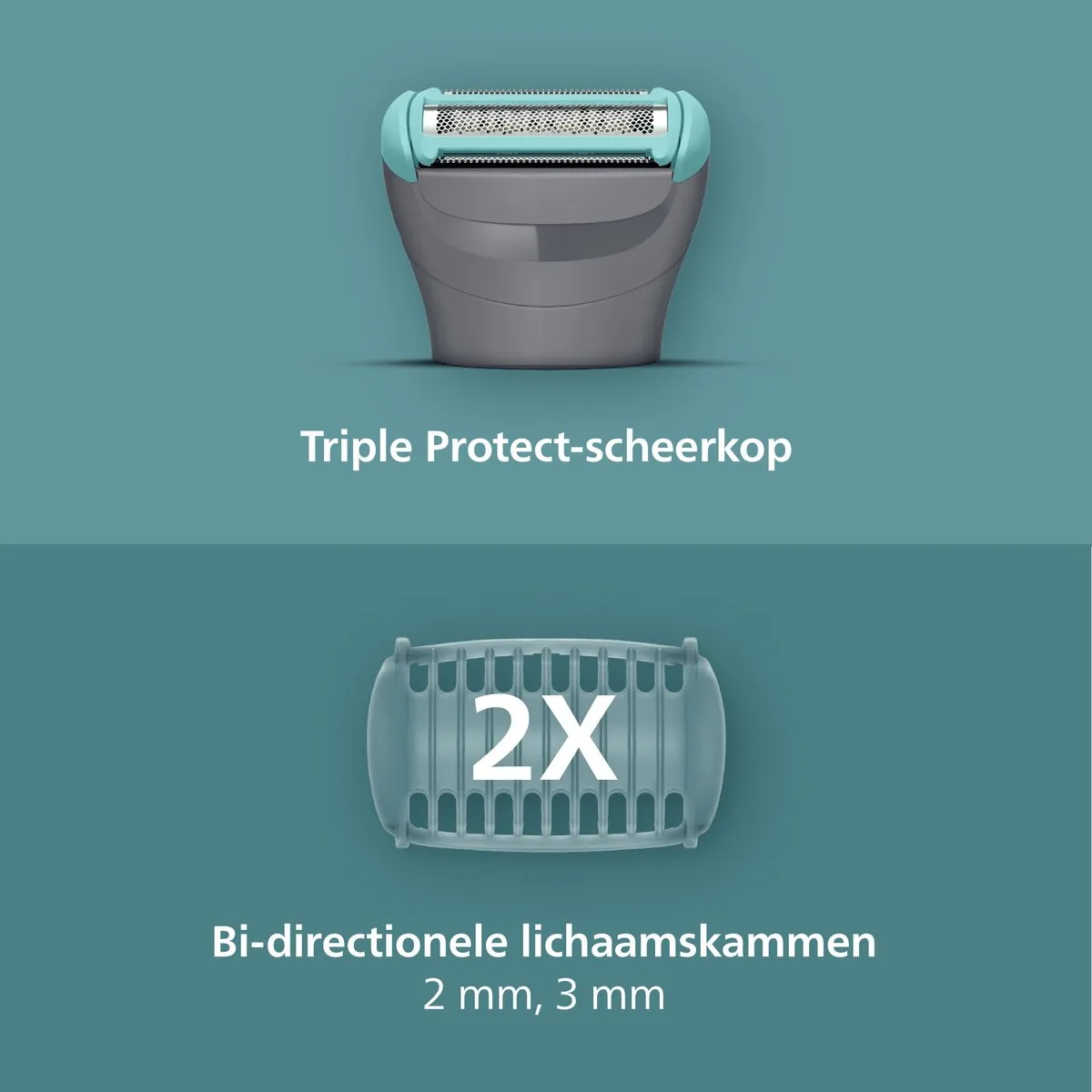 Philips Series 3000 Bodygroomer mannen - Body Trimmer - 2 extra Trimkammen - BG3480/15