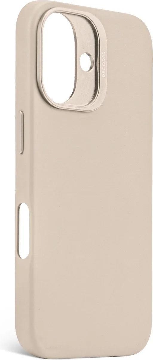 DECODED Leren Hoesje Geschikt voor iPhone 16 - Gemaakt van Premium ECCO Leer - Geschikt voor MagSafe - Clay Beige
