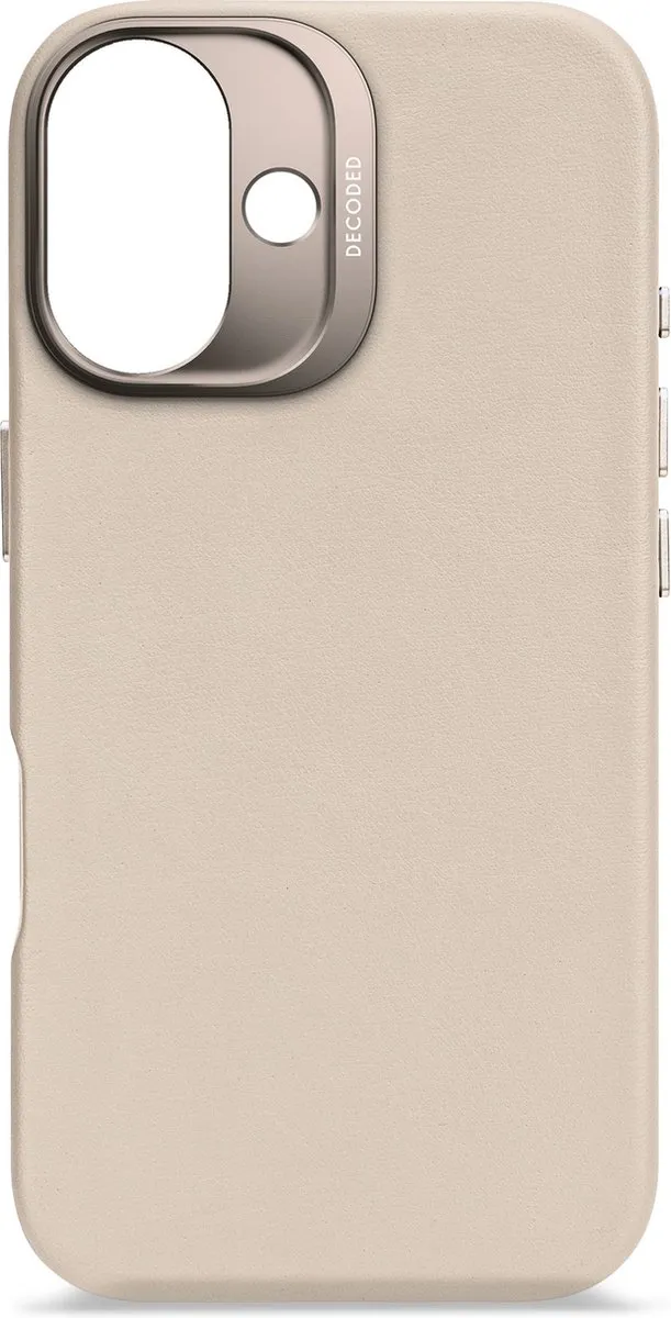 DECODED Leren Hoesje Geschikt voor iPhone 16 - Gemaakt van Premium ECCO Leer - Geschikt voor MagSafe - Clay Beige