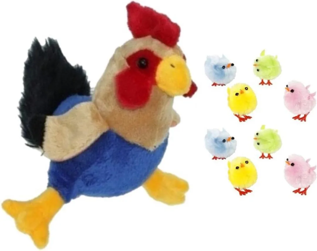 Decoris Pluche Kippen/Hanen Knuffel 20cm
