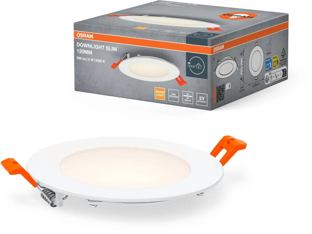 Osram LED Downlight Recess Slim 8W 550lm - 110° - IP20 - afbeelding 6 van 6
