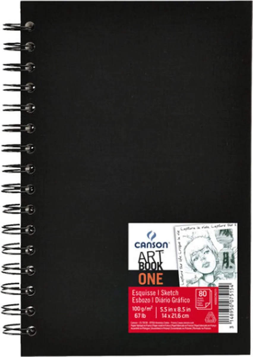 Canson Art Book One Schetsblok 80 Vel A5 - Zwart