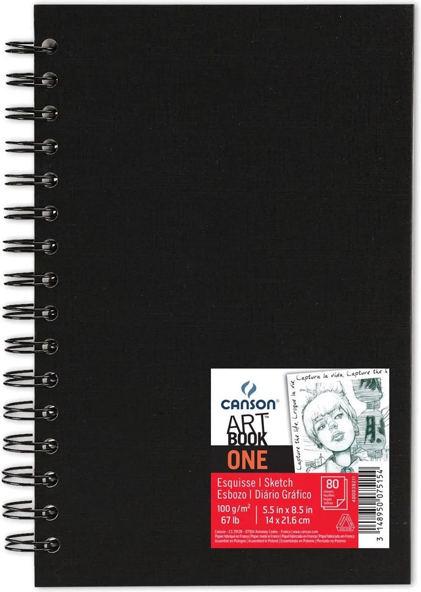Canson Art Book One Schetsblok 80 Vel A5 - Zwart