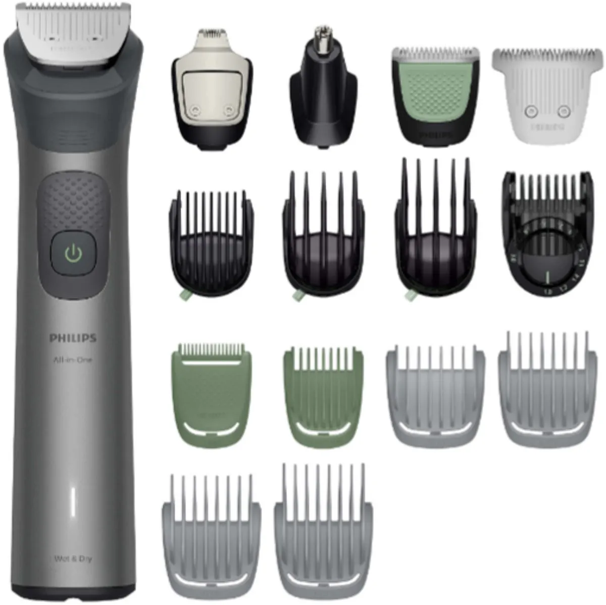 Philips Series 7000 Multigroom - Baardtrimmer - 17 in 1 - Neushaartrimmer - Precisietrimmer - Lichaamstrimmer - Wenkbrauwtrimmer - Face&Hair&Body - Scheersensor - Opbergzakje - Staal - MG7951/15