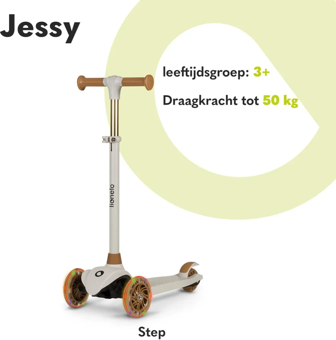 Lionelo Jessy Kinderstep 3 Wielen - 12 Inch - 65-80cm - Grijs/Bruin