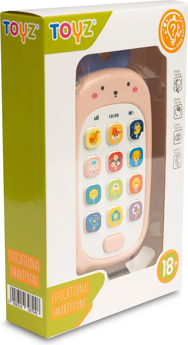Toyz Interactieve Smartphone Peuters - Roze/Geel/ Groen