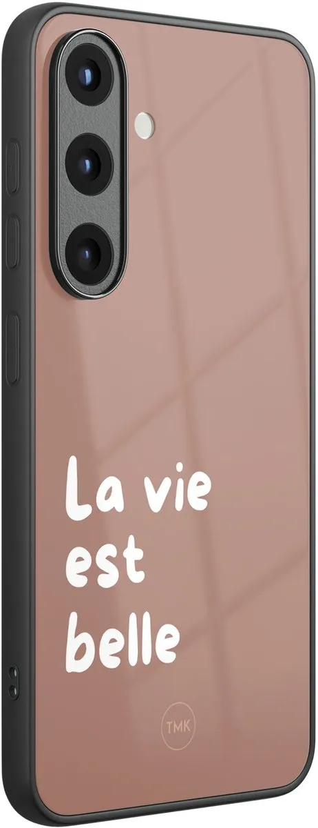 Casevibes Samsung Galaxy S25 Hoesje - Bruin La Vie Est Belle - TPU Luxe