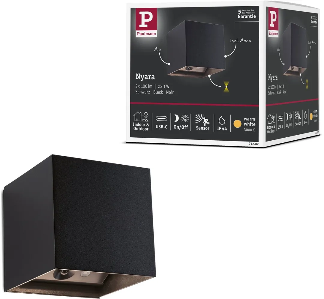 Paulmann Nyara LED Wandlamp IP44 2x1W