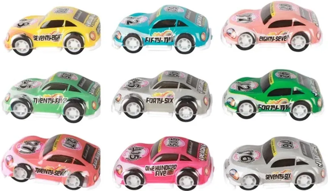 Toi-Toys Turbo Racers Mini Rally Pull-backauto's 9st - Multicolor