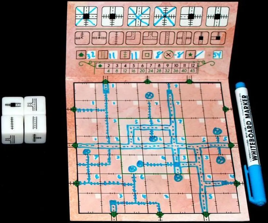 White Goblin Games Railroad Ink Vuurrood Dobbelspel - 1-6 Spelers
