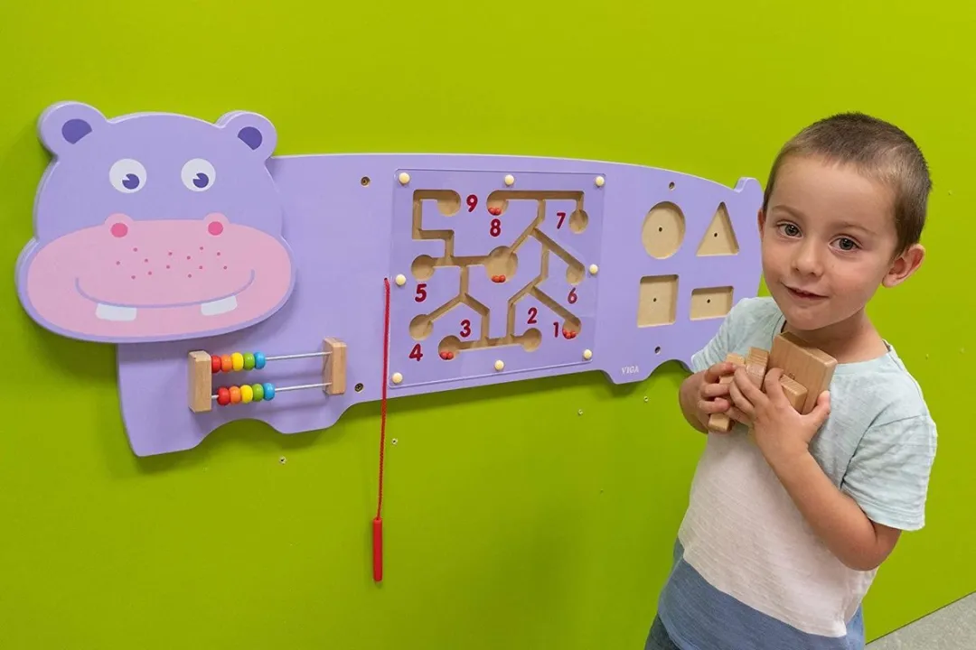 Viga Toys Nijlpaard Wandspeelbord - Paars