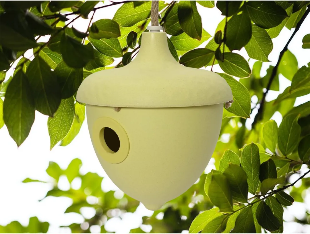 Decoris Vogelhuisje Geel - D17 x H19cm