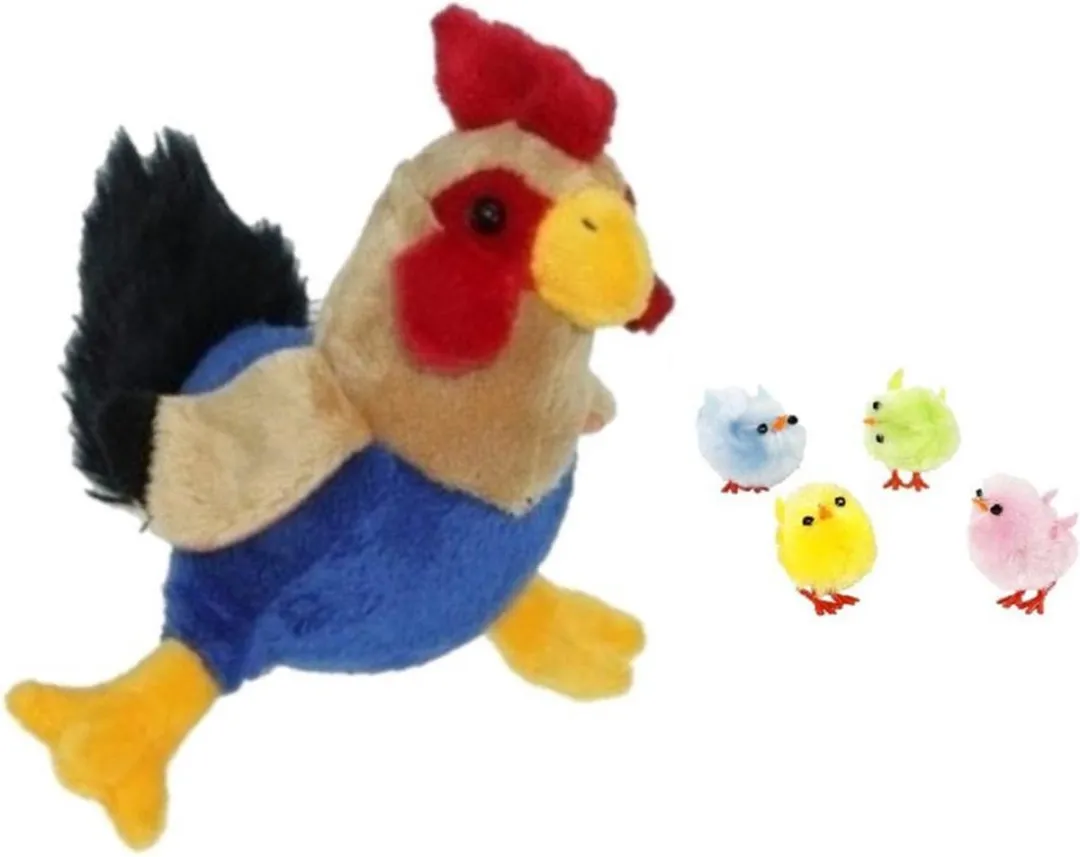 Decoris Pluche Kippen/Hanen Knuffel 20cm