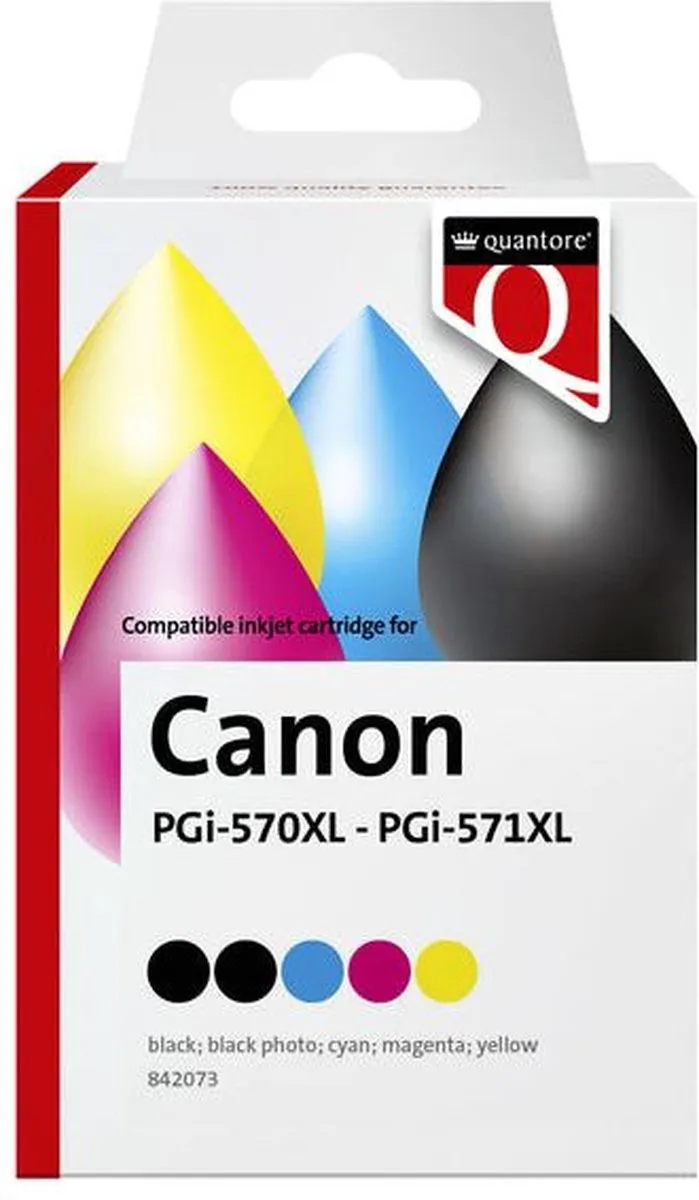 Quantore Inktcartridge PGI-570XL CLI-571XL - 5 Stuks (2x Zwart 3x Kleur)