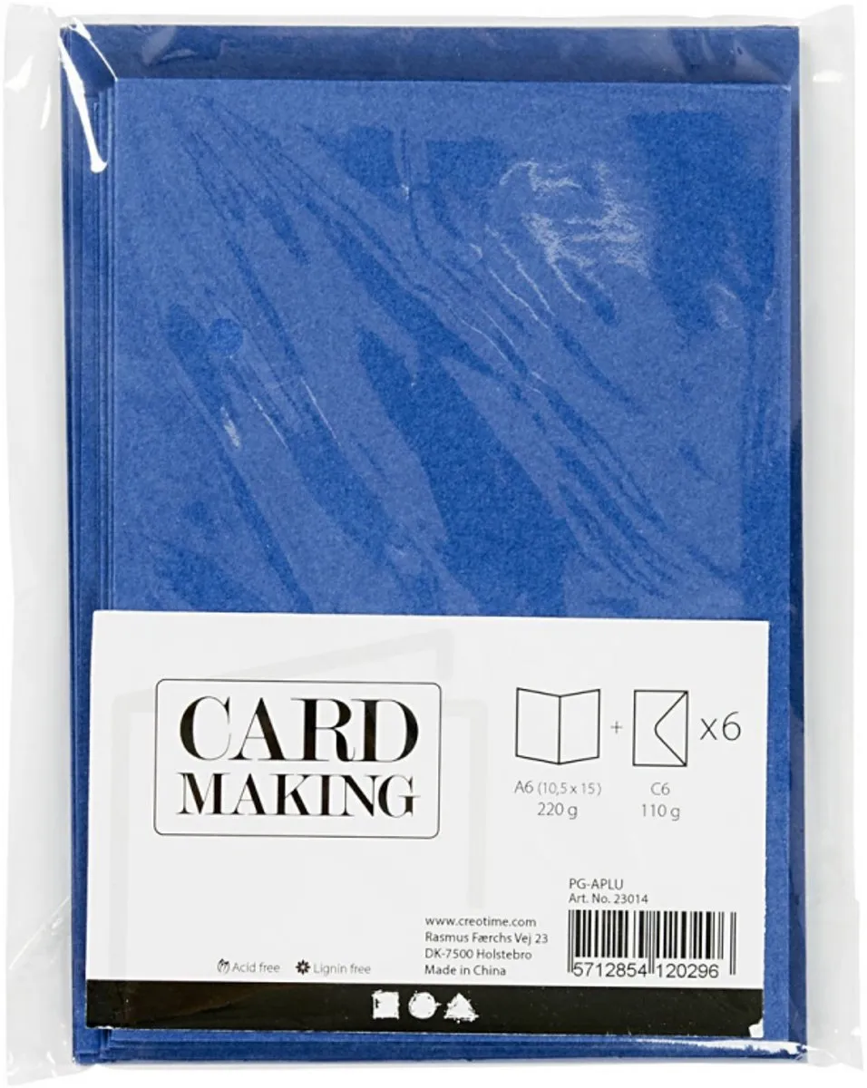 Creativ Company Kaarten & Enveloppen 10,5x15cm - Donkerblauw - 6 Stuks
