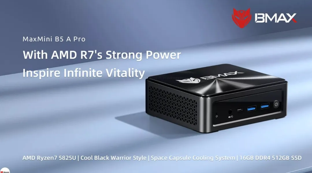 BMAX B5a Pro Mini PC - AMD Ryzen 7 5825U - 16GB/512GB
