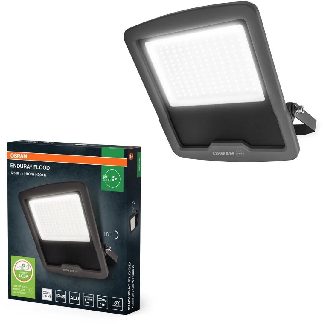 Osram Endura Flood PC 100W LED-schijnwerper 4000K - 12000lm - Grijs