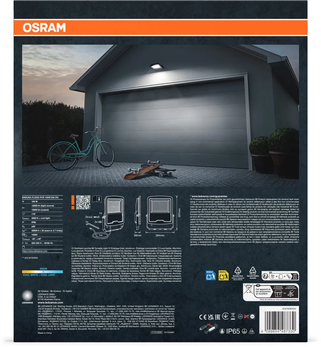 Osram Endura Flood PC 100W LED-schijnwerper 4000K - 12000lm - Grijs