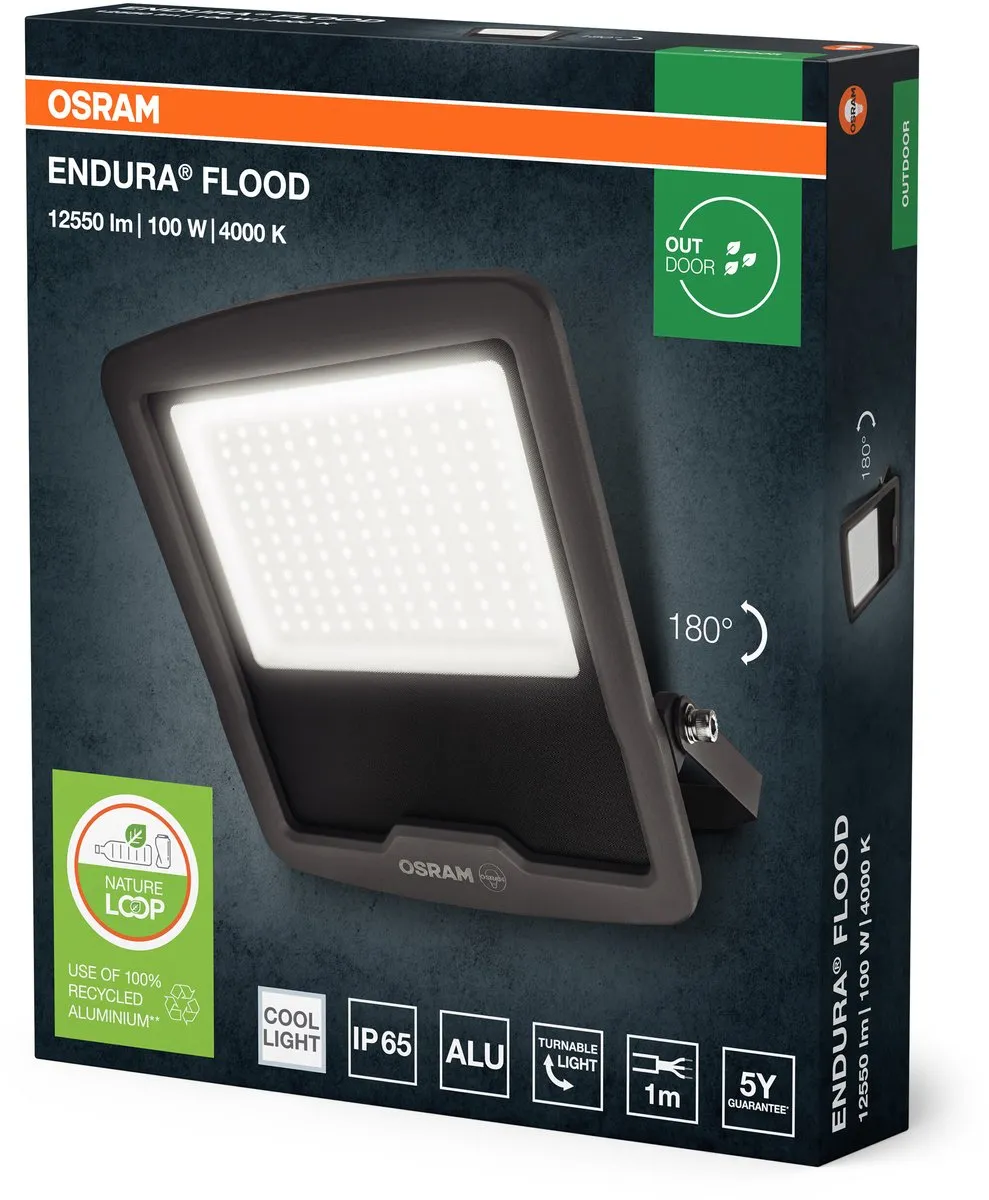 Osram Endura Flood PC 100W LED-schijnwerper 4000K - 12000lm - Grijs