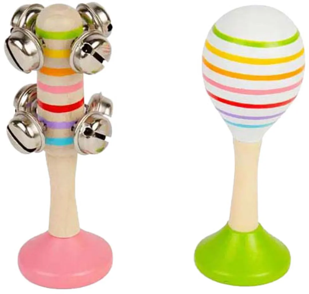 BIGJIGS Houten Muzikale Schudset 37069 - 2 Stuks - Multicolor