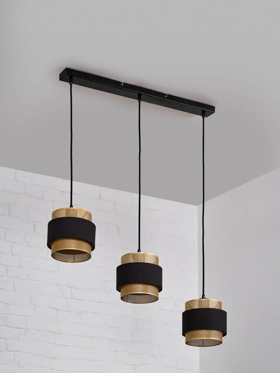 Osram Decor Hornet Linear Hanglamp 3xE27 - Zwart/Goud - afbeelding 6 van 6