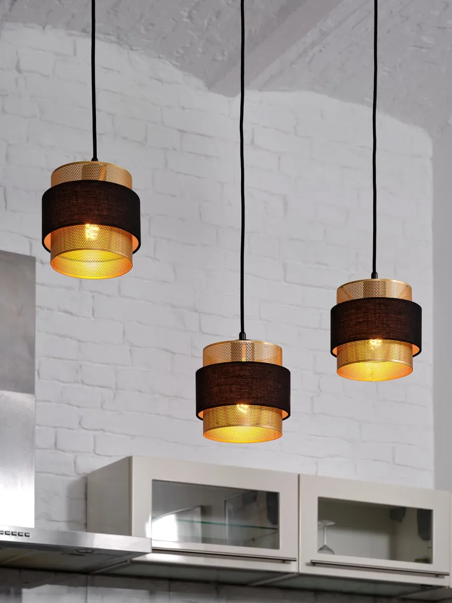 Osram Decor Hornet Linear Hanglamp 3xE27 - Zwart/Goud